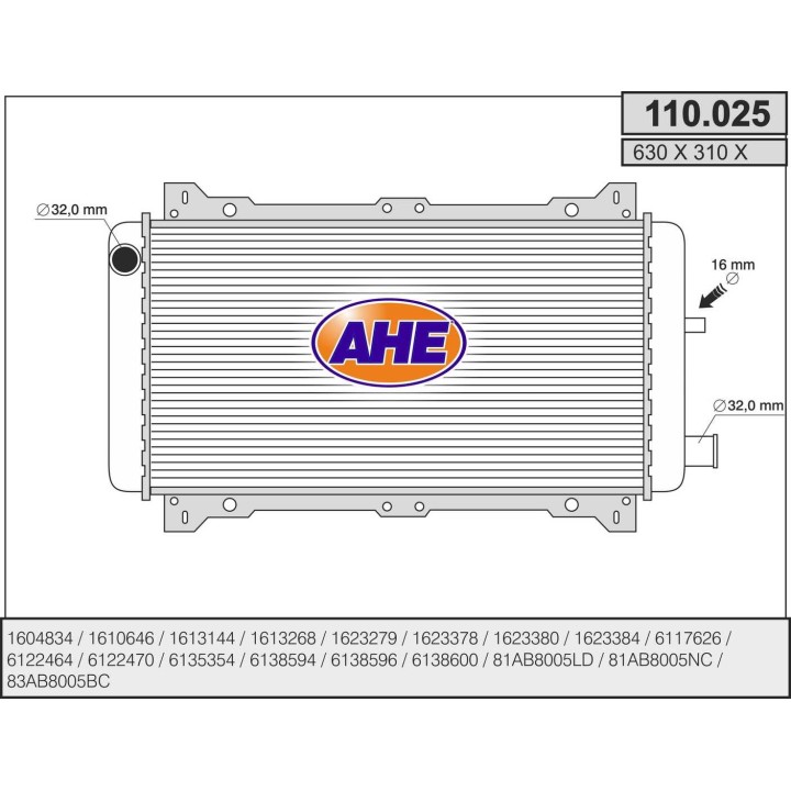 110025  RAD FORD Escort III 1.6D 84-86