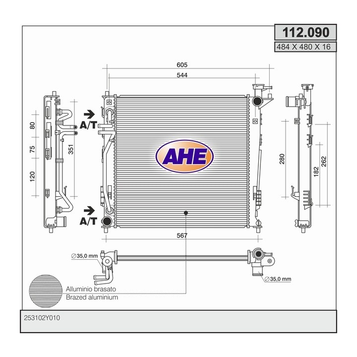 112090  RAD HYUNDAI ix35/KIA Sportage IV 2.0CRDi +/-AC M/A