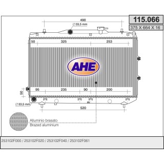 115066  RAD KIA Cerato 1.6-2.0 M +/- AC MT