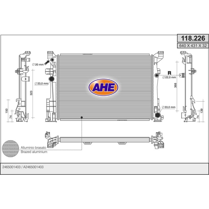 118226  RAD MERCEDES Classe A (W169)/B (W245)/CLA(C117) 11