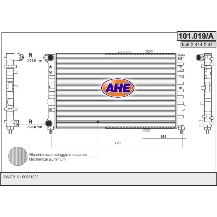 101019/A  RAD ALFA ROMEO 166 2.0 T.S. M +/- AC