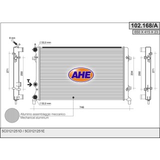 102168/A  Rad. VW Beetle 2.5 10.11- Jetta 1.6/2.0/2.5 Fsi 06