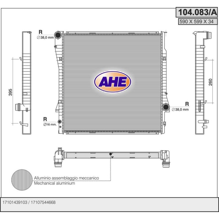 104083/A  RAD BMW X5 3.0 - 4.4 - 3.0 Di    AT    +/- AC