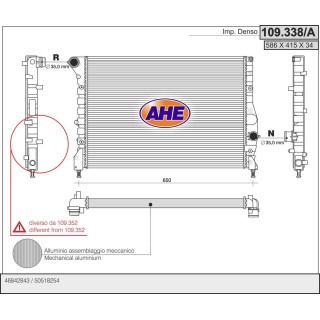 109338/A  RAD ALFA ROMEO 147 1.9 JTD 8V/16V M +/- AC