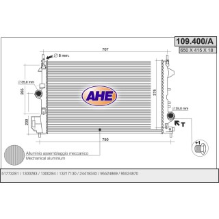 109400/A  RAD FIAT Nuova Croma 1.8 MPI 16V    M   +/- AC