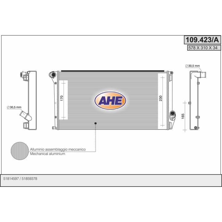 109423/A  RAD LANCIA Musa 1.6 JTDM +/-AC 11-