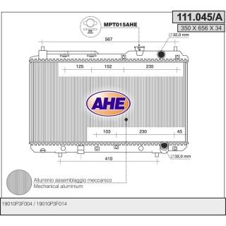 111045/A  Rad. HONDA CR-V 2.0 97-