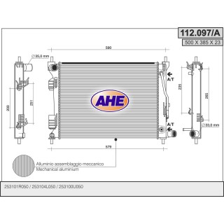 112097/A  RAD HYUNDAI Accent IV/KIA Rio 1.4 +/-AC AT 11-