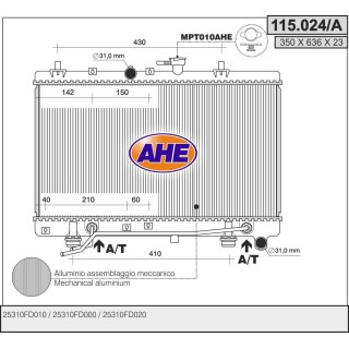 115024/A  RAD KIA Rio 1.3 - 1.5 16V    M   +/- AC