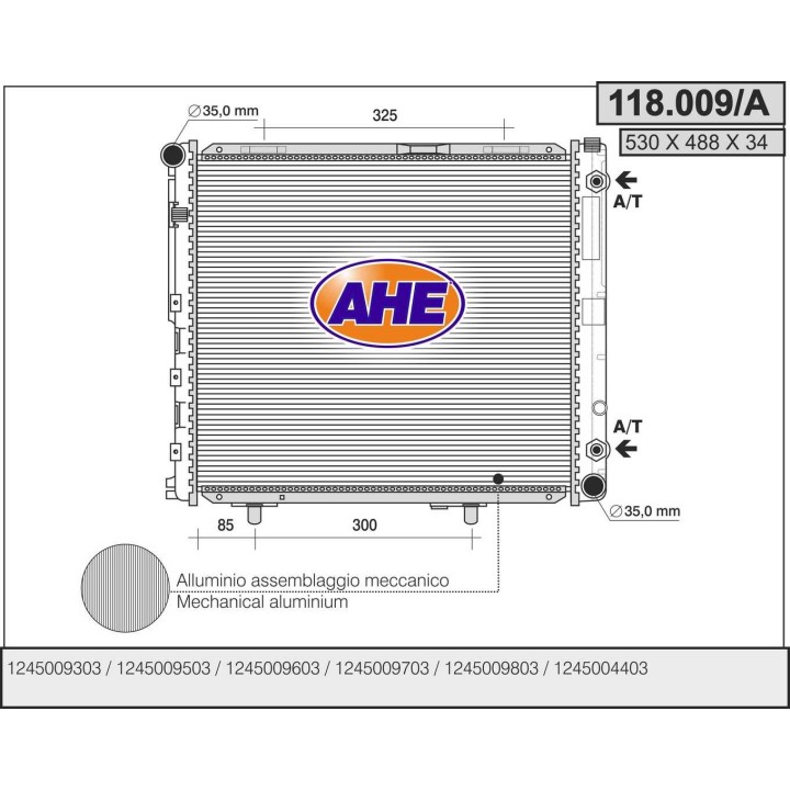 118009/A  Rad. MERCEDES W124 250D/TD +/-AC