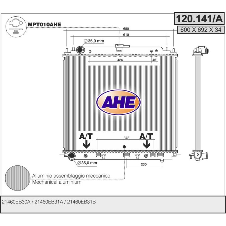 120141/A  RAD NISSAN Navara 2.5TD AT +/- AC