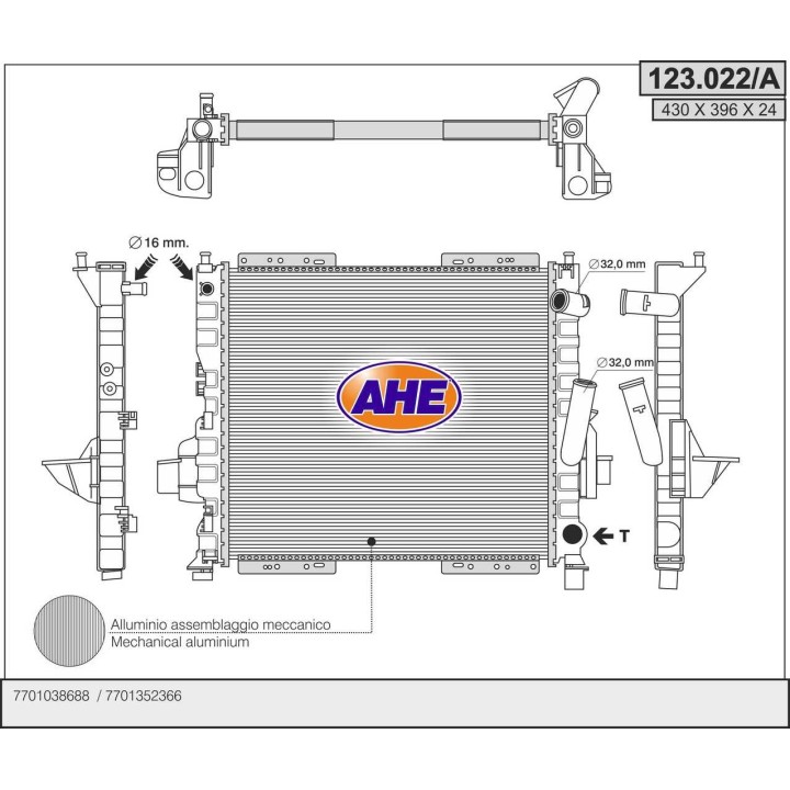 123022/A  RAD RENAULT Twingo 1.2    M/AT   AC