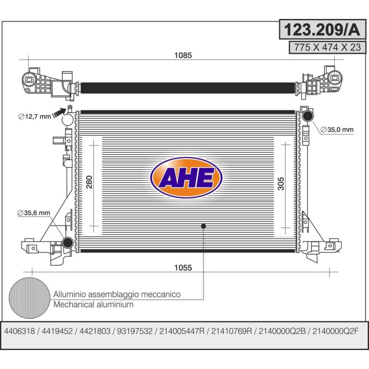 123209/A  RAD RENAULT/NISSAN/OPEL MasterIII/NV400/Movano 10-