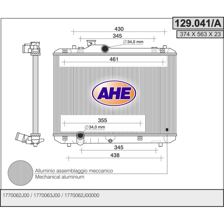 129041/A  RAD SUZUKI Swift III 1.3 i 16V-1.5 i 16V-1.6 i 16V