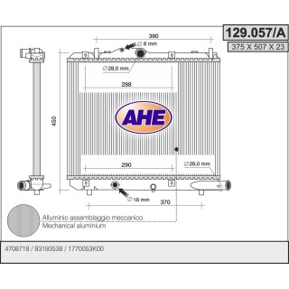 129057/A  RAD OPEL Agila 1.3CDTi / SUZUKI Splash 1.3DDis AC