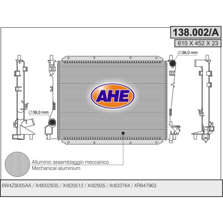 138002/A  RAD JAGUAR S-Type 3.0-4.0    M/AT   +/- AC