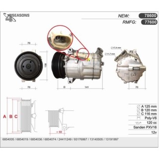77600  COMPRESOR  OPEL VECTRA
