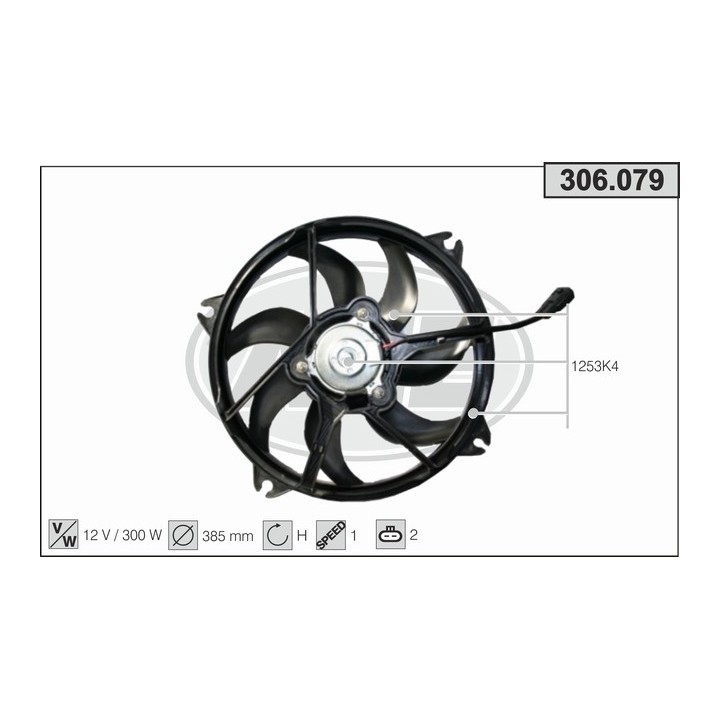 306079/O  FAN   PEUGEOT 307 1.4 HDI-2.0 HDI 8V/16V   M  +AC