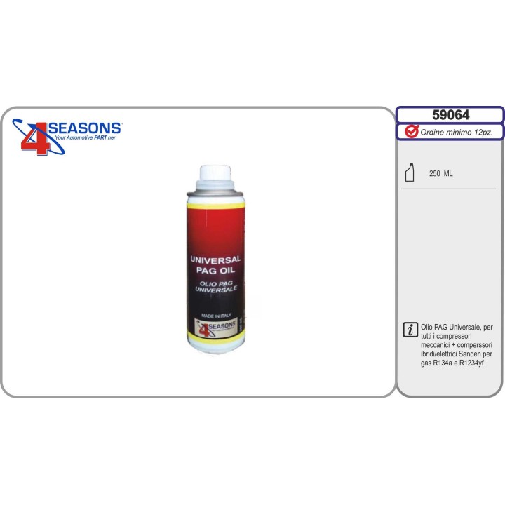 59064  ACEITE UNIVERSAL PAG 250ML R134/1234YF