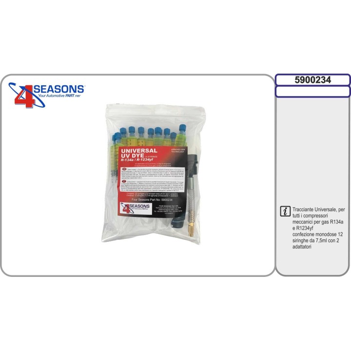 5900234  ADITIVO EN JERINGUILLAS CON ADAPTADOR R134 R1234YF 7,5ML (12 UDS)