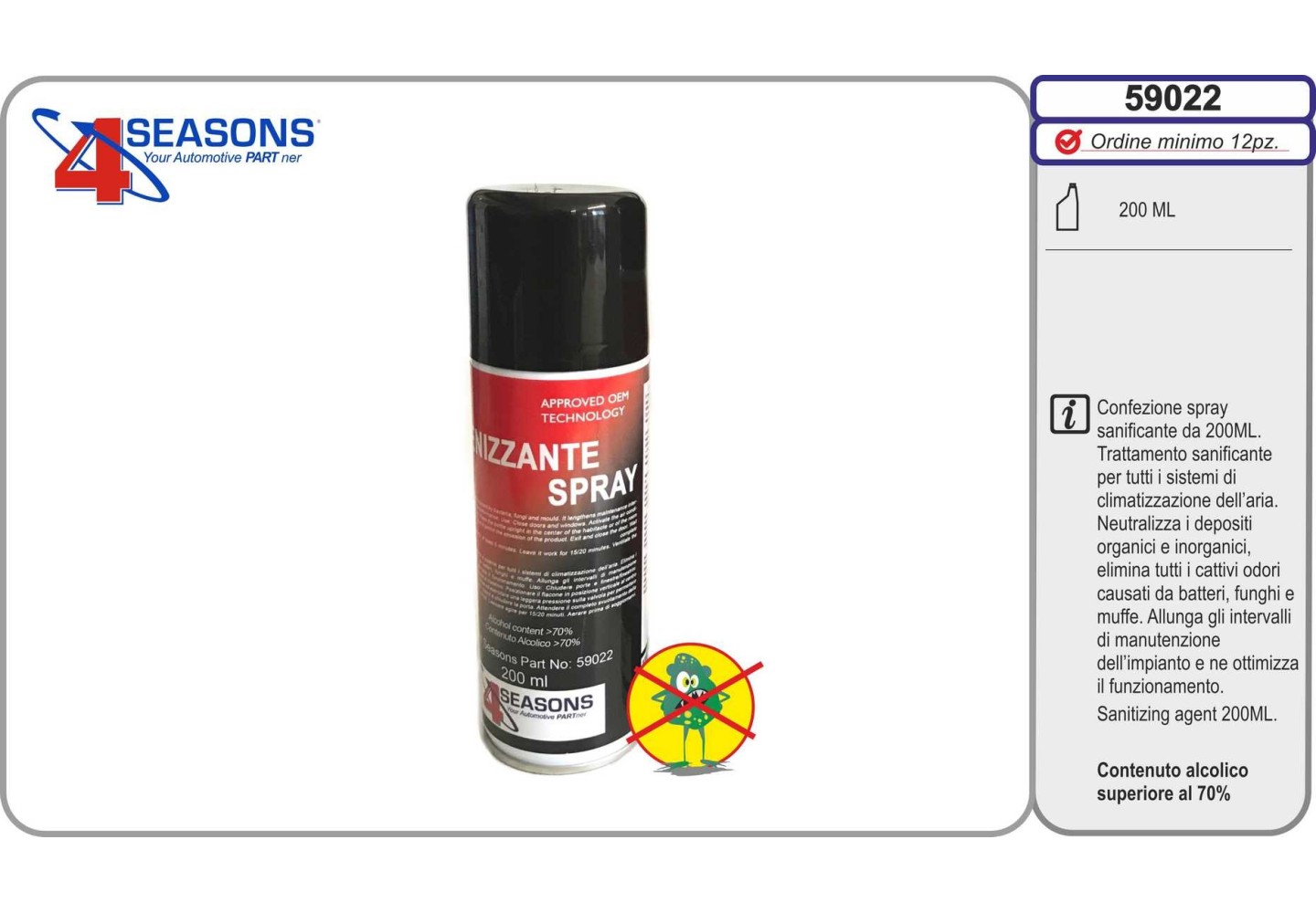 59022 SPRAY DESINFECTANTE 200 ML.