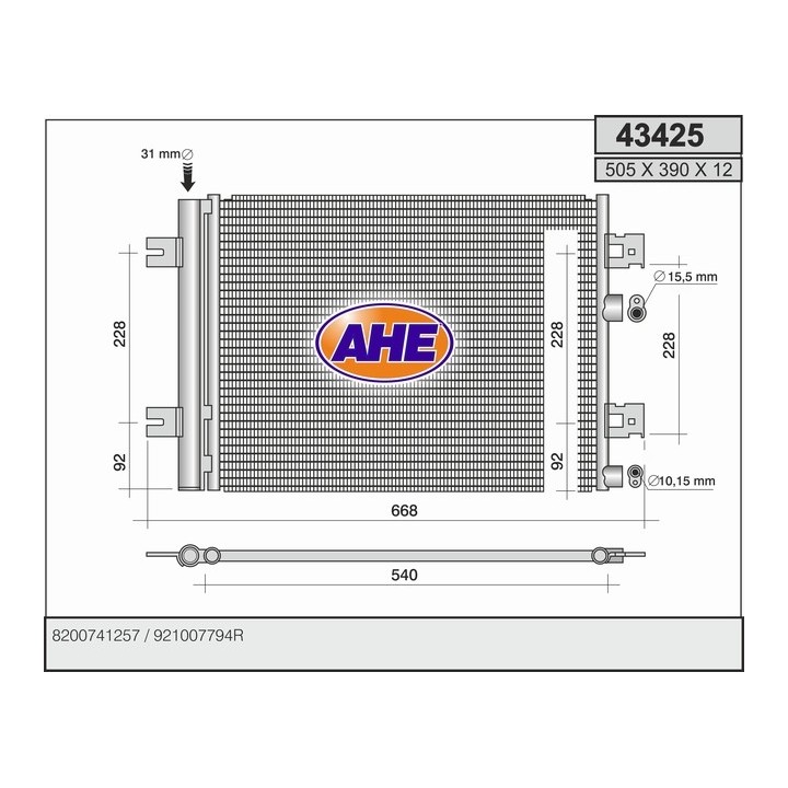 43425/O  COND DACIA Logan 1.4/1.5Dci/1.6  11.08-