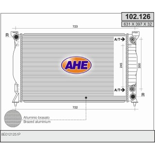102126  RAD AUDI A4 II 2.4 30V AT +/- AC