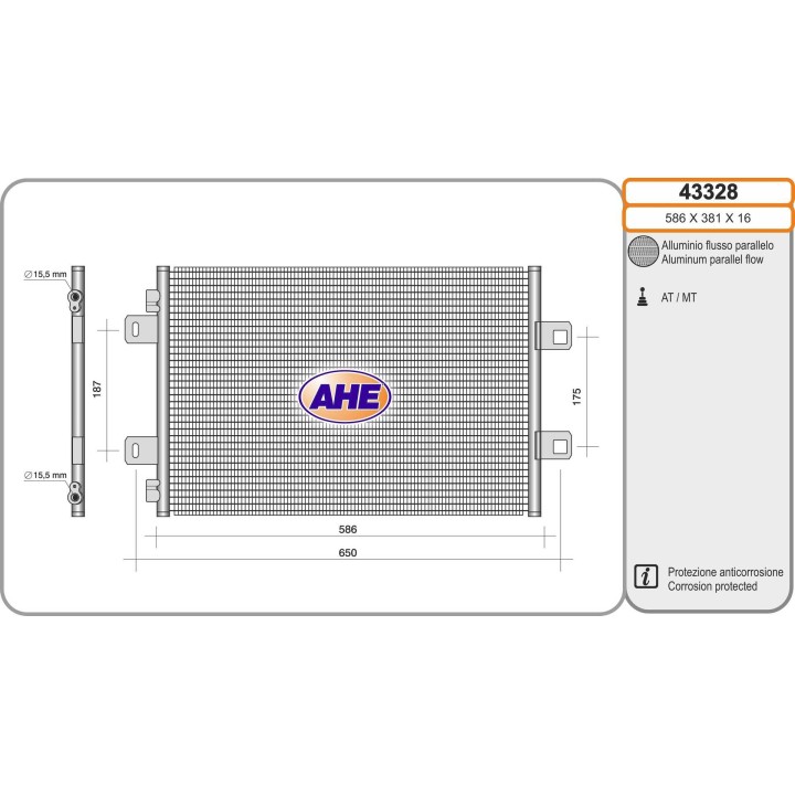 43328  CONDENSER RVI MASCOTT 120.65