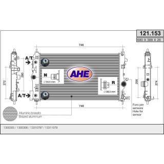 121153  RAD OPEL Astra J 2.0 CDTi / 2.2 CDTi     AT   +/-