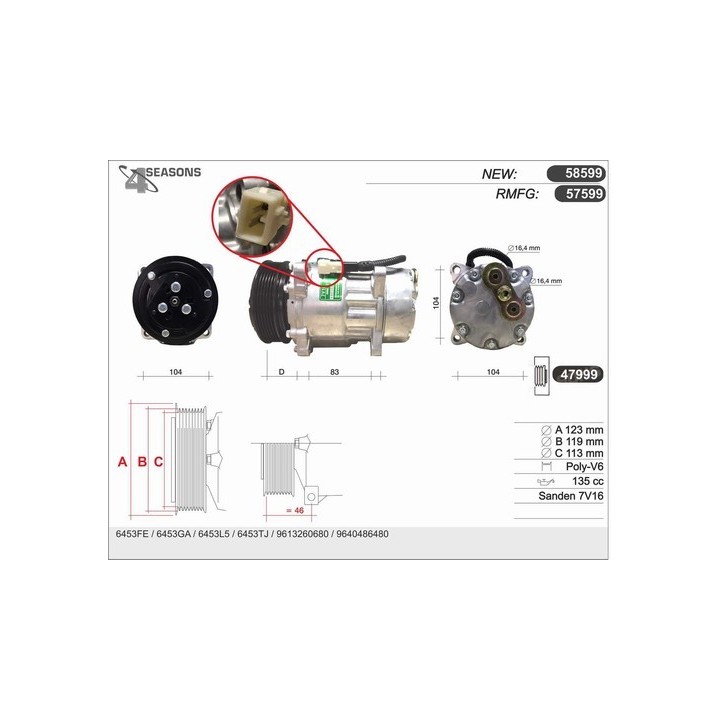 57599  COMPRESOR  CITROËN/PEUGEOT