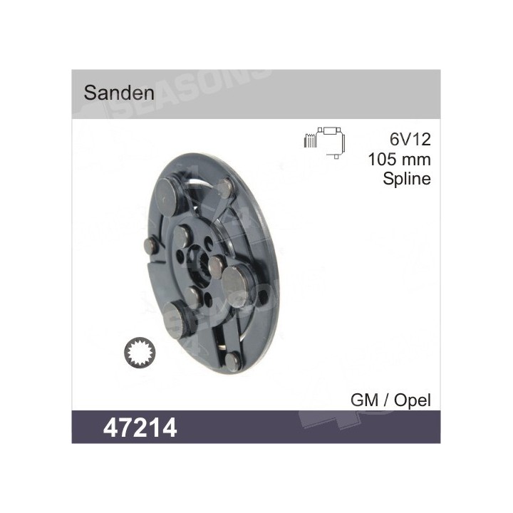 47214  PLATO EMBRAGUE HUB SANDEN 6V12