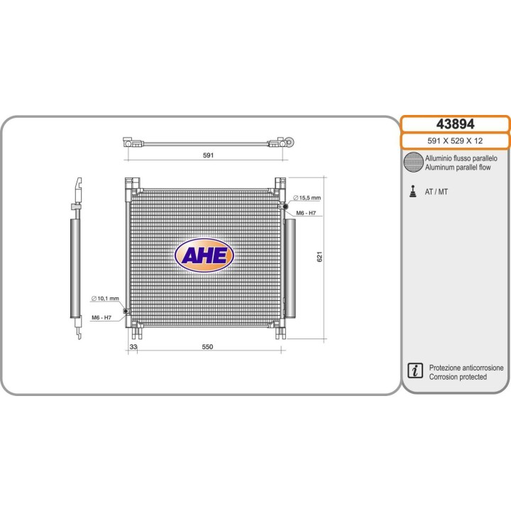 43894  Cond. Toyota Hi-Lux VIII 2.4D/2.7/2.8D 05.15-