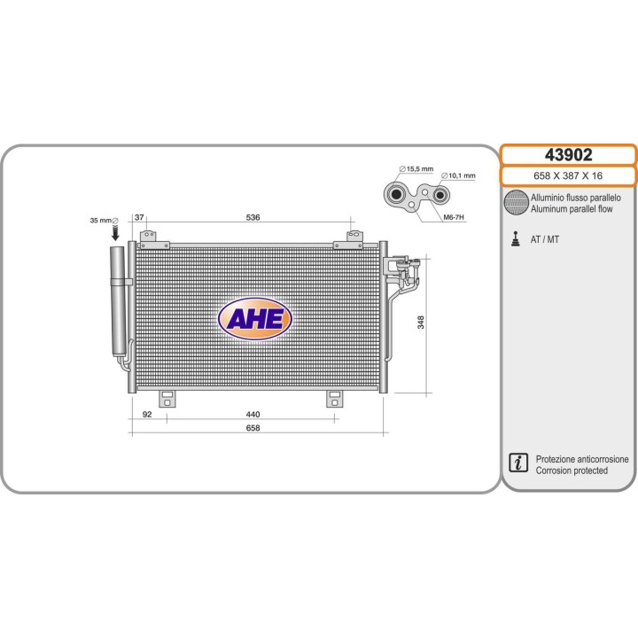 43902  Cond. Mazda 3/6 1.5/2.0/2.5 10.12-