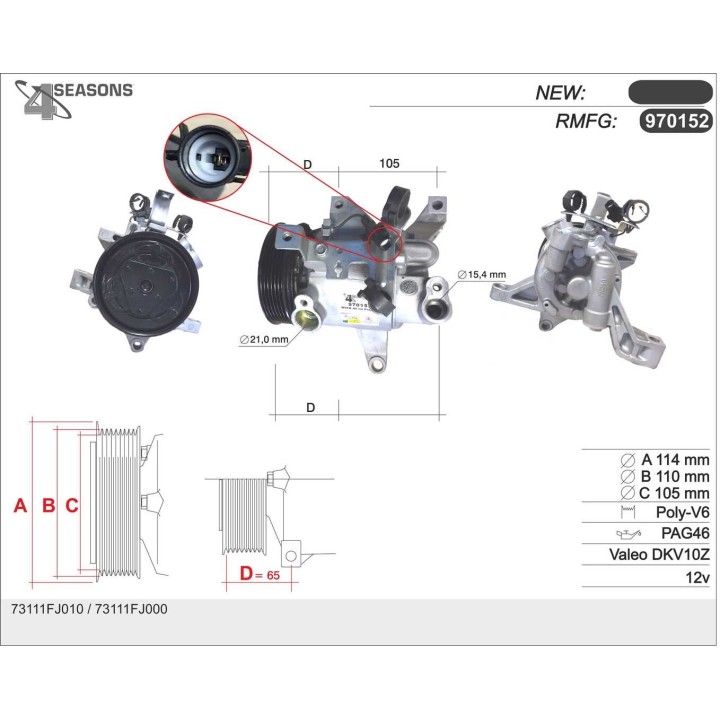 970152  CMP  SUBARU IMPREZA/XV 2.0 12-