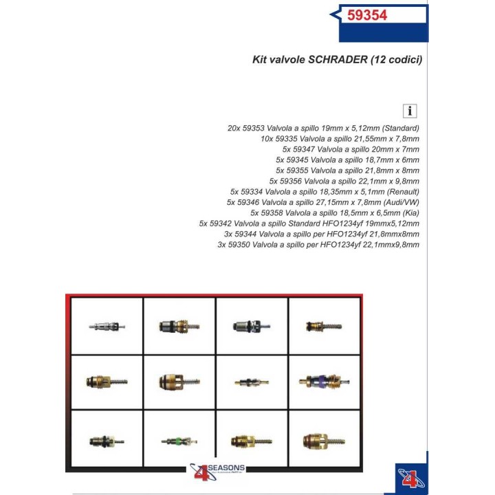 59354  KIT OBUSES UNIVERSALES R134A PLUS