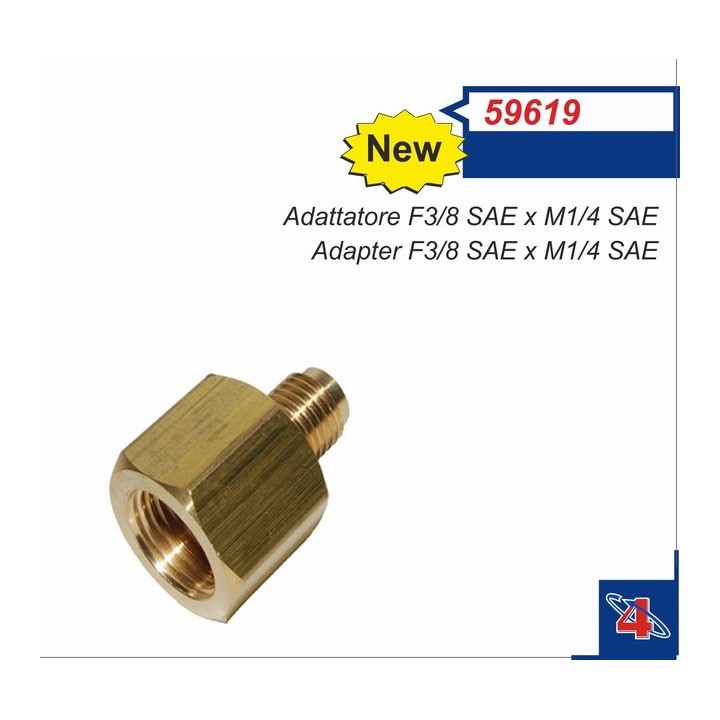 59619  Adattatore bombola F3/8 SAE x M1/4 SAE HEMBRA 14mm