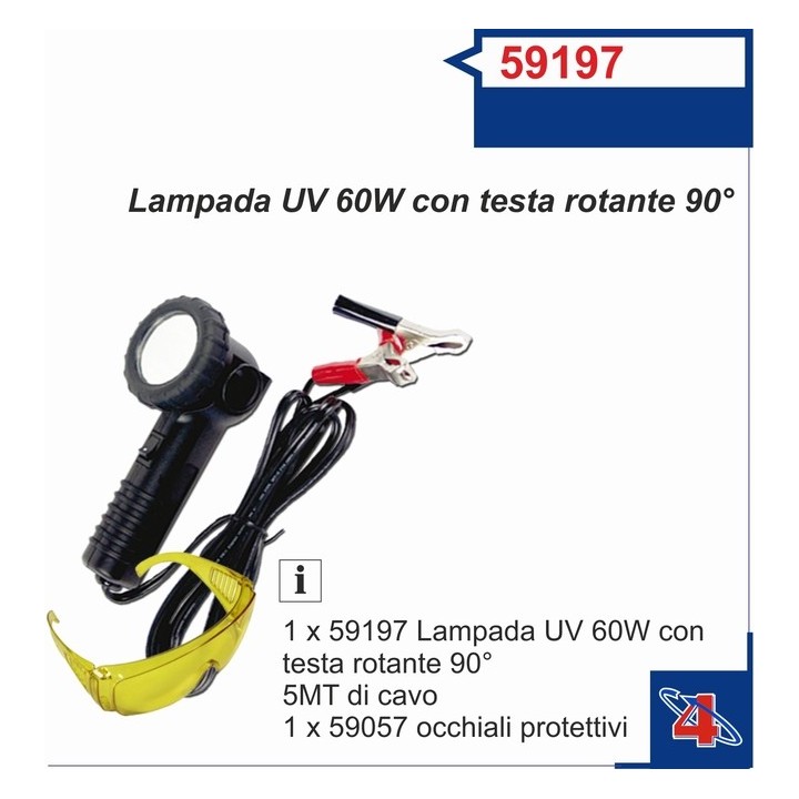 59197  LINTERNA UV 60W CON CABEZA GIRATORIA 90