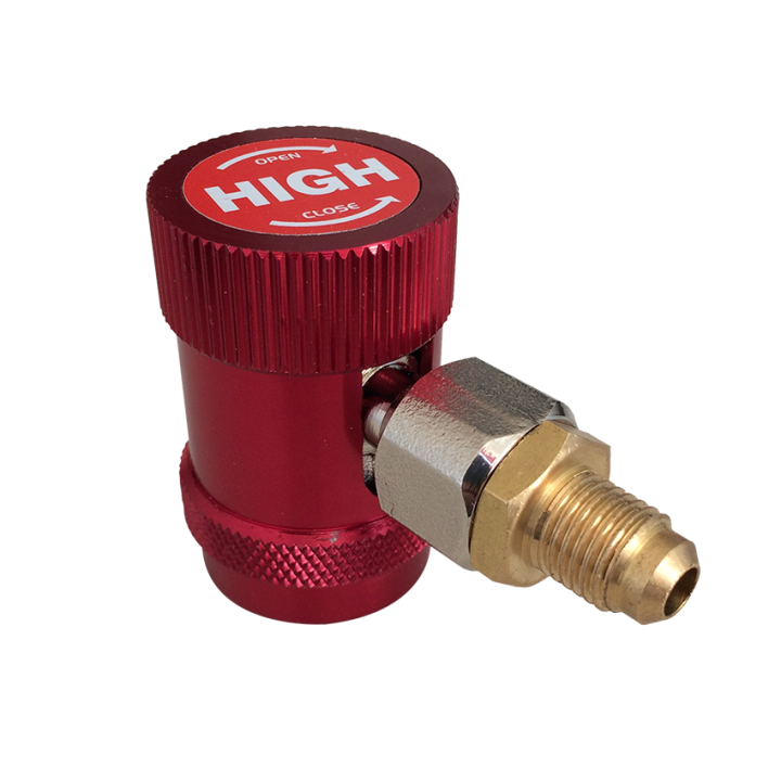 59634H  Adattatore + rubinetto attacco rapido c/protezione R134a HP