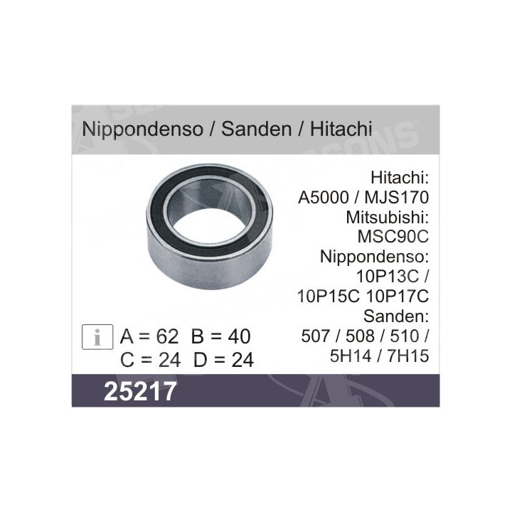 25217  RODAMIENTO SANDEN DENSO  62 X 40 X 24