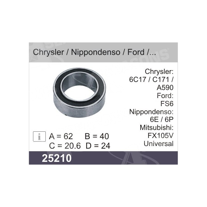 25210  RODAMIENTO DENSO FORD CHRYSLER 62 X 40 X 20,6