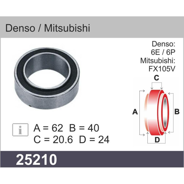 25210  RODAMIENTO DENSO FORD CHRYSLER 62 X 40 X 20,6