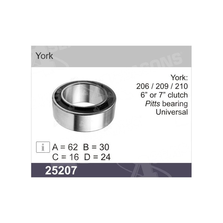 25207  RODAMIENTO YORK   62 X 30 X 16 X 24