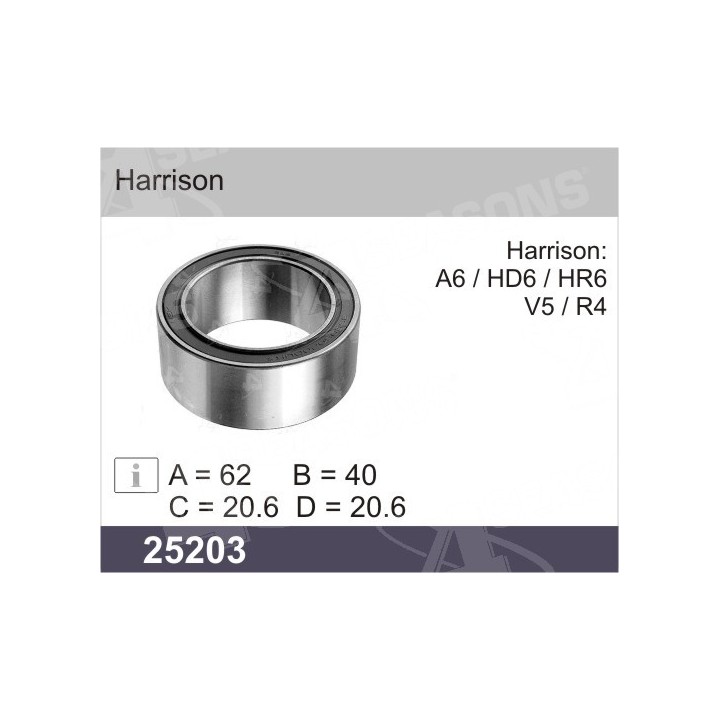 25203  RODAMIENTO HARRISON   62X40X20,6    150026