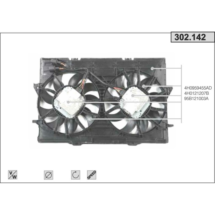 302142  FAN AUDI/PORSCHE A4/A5/A6/A7/A8/MAC