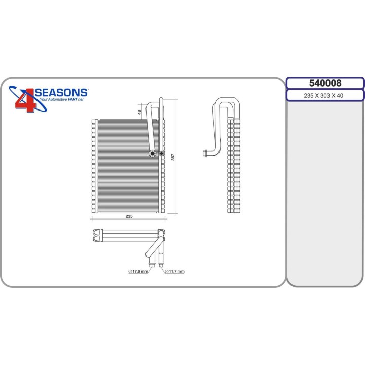 540008  Evaporatore VOLVO FH12/FH16/FM 12.01-