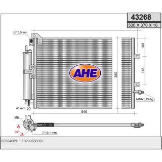 43268/O  CONDENSER RENAULT CLIO III 1.5 DCI 06.05-