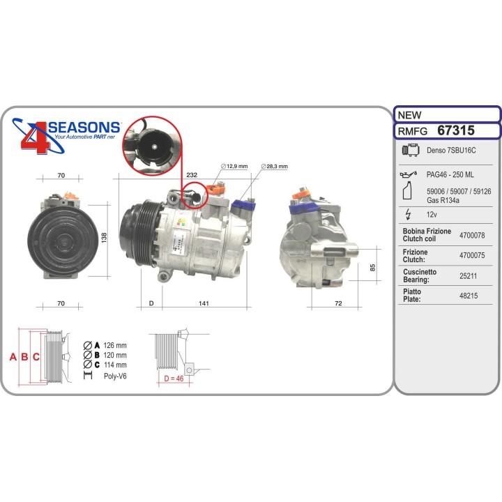67315  CMP RMFG MERCEDES C W202/E W210/G W461/G W463