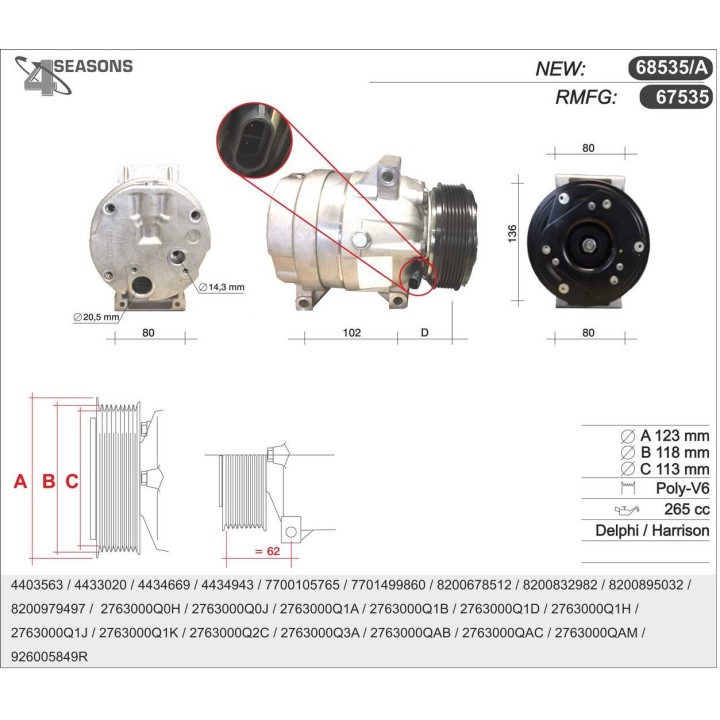 67535  COMPRESOR  RENAULT MEGANE ...