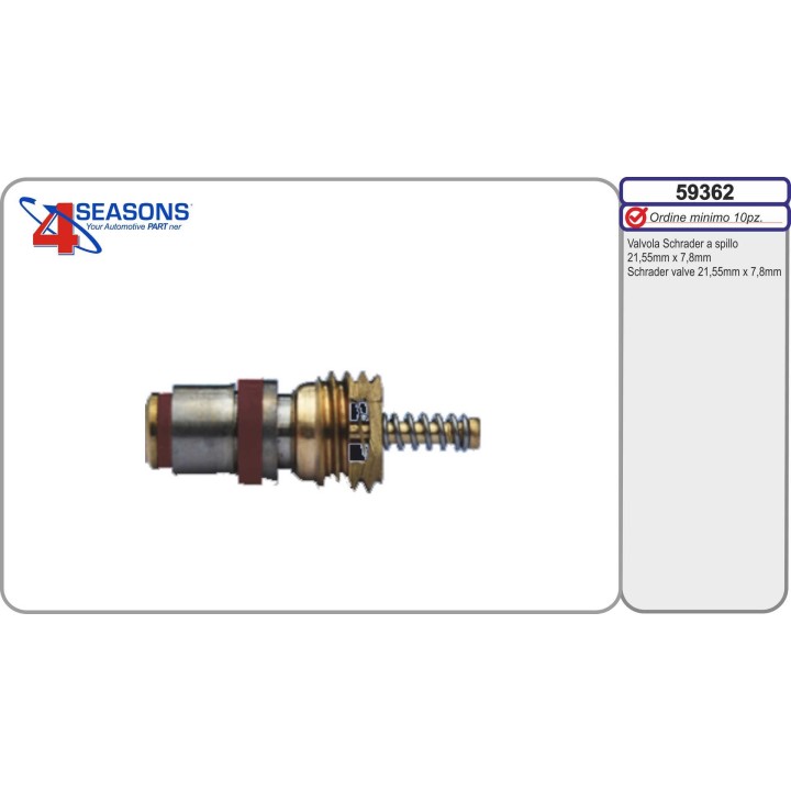 59362  Valvola a spillo 27,5mm x 7,7mm conf.