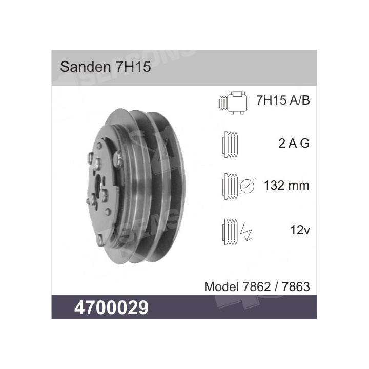 4700029P  COMPRESSOR CLUTCH SANDEN SD 7H15 CHAVETA